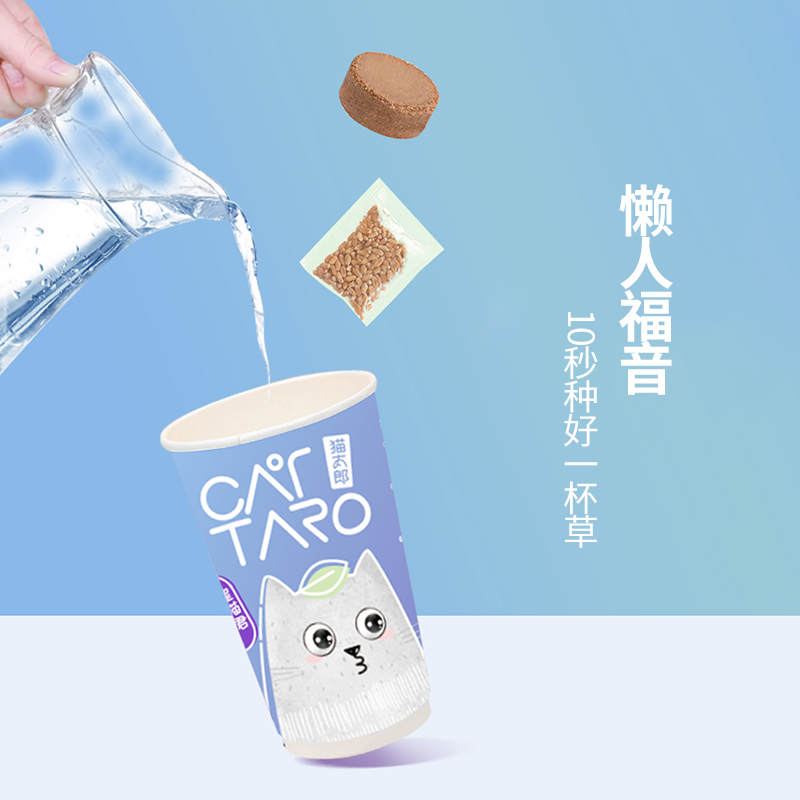 CATTARO 猫太郎 猫草杯猫薄荷种子化毛膏水培猫草盆栽猫咪零食用品 9.9元（需用券）