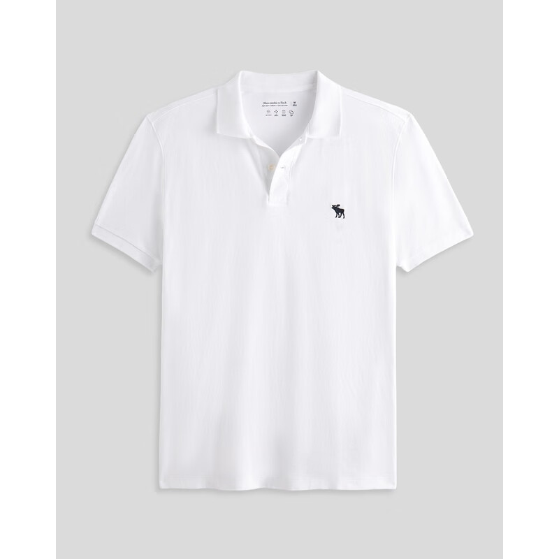 Abercrombie & Fitch 小麋鹿图案男装25夏季美式通勤短袖T恤 白色 L (180/108A) 100.1元