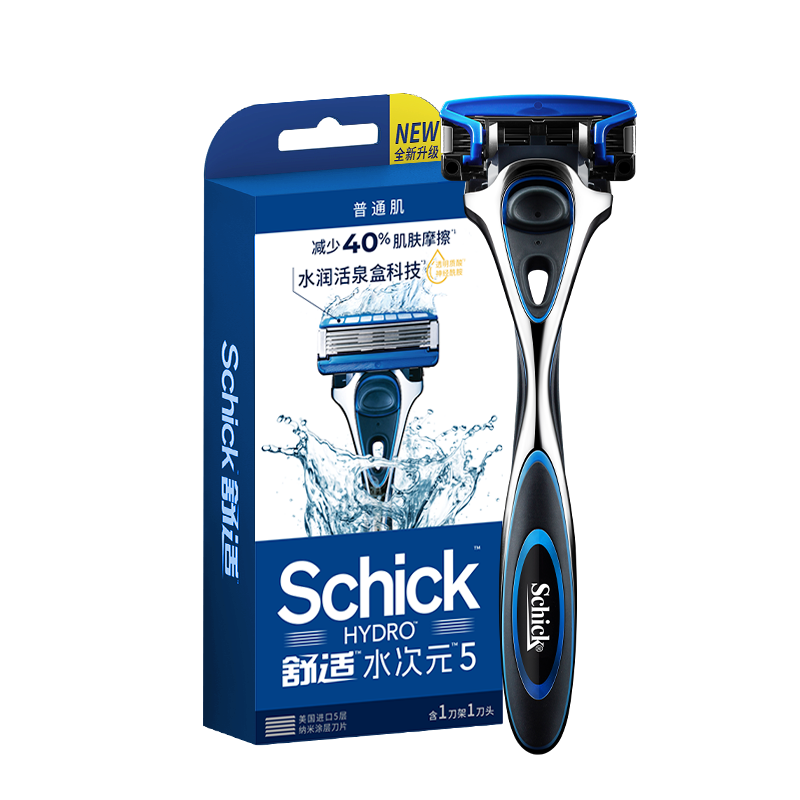 舒适（Schick）水次元5剃须刀普通肌型【1刀架1刀头】男士剃须刮胡刀