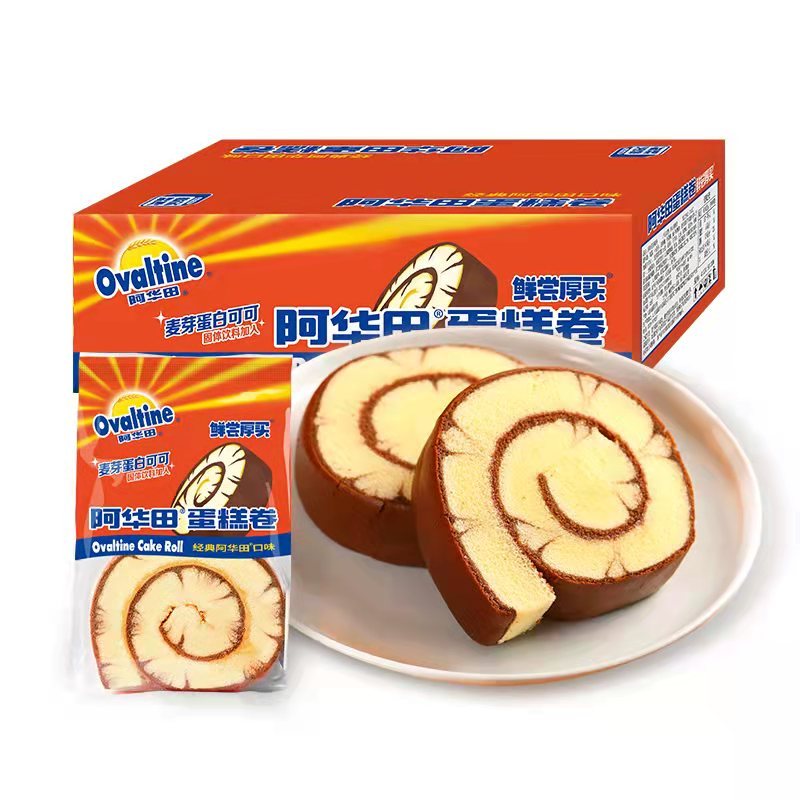 Ovaltine 阿华田 巧克力瑞士蛋糕卷400g*2盒 35.8元