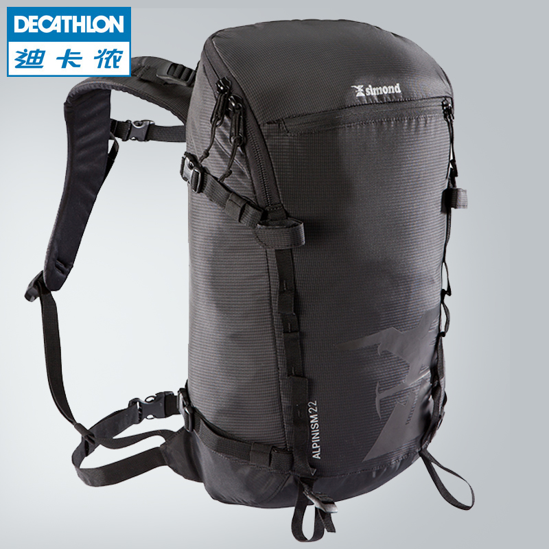 DECATHLON 迪卡侬 户外双肩背包男女 登山攀岩旅行休闲背包 ALPINISM22 SIMOND BP 黑