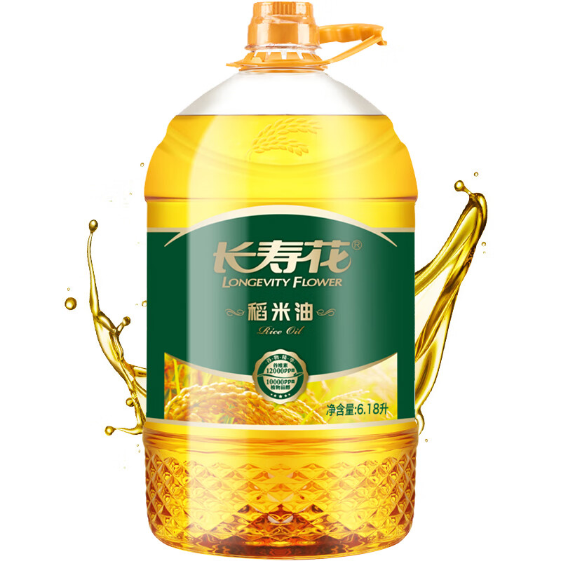 移动端、京东百亿补贴：长寿花 稻米油6.18L 富含谷维素+植物甾醇 89.9元