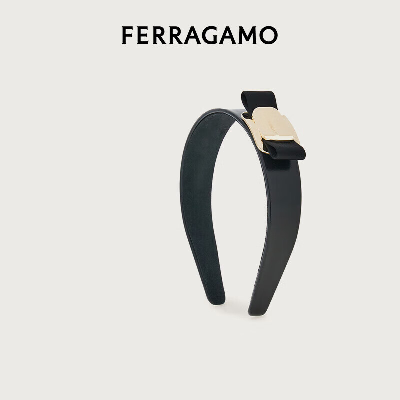 Salvatore Ferragamo 菲拉格慕 女士黑色新款Vara铭牌发带 0771903 礼物送女友 1050元