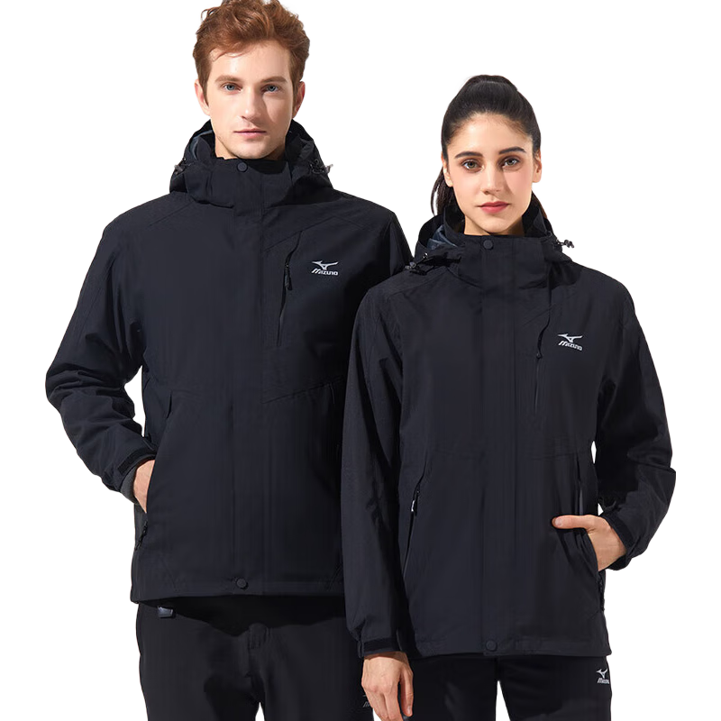 美津浓 户外夹克外套男女三合一两件套抓绒保暖防风登山服 239元