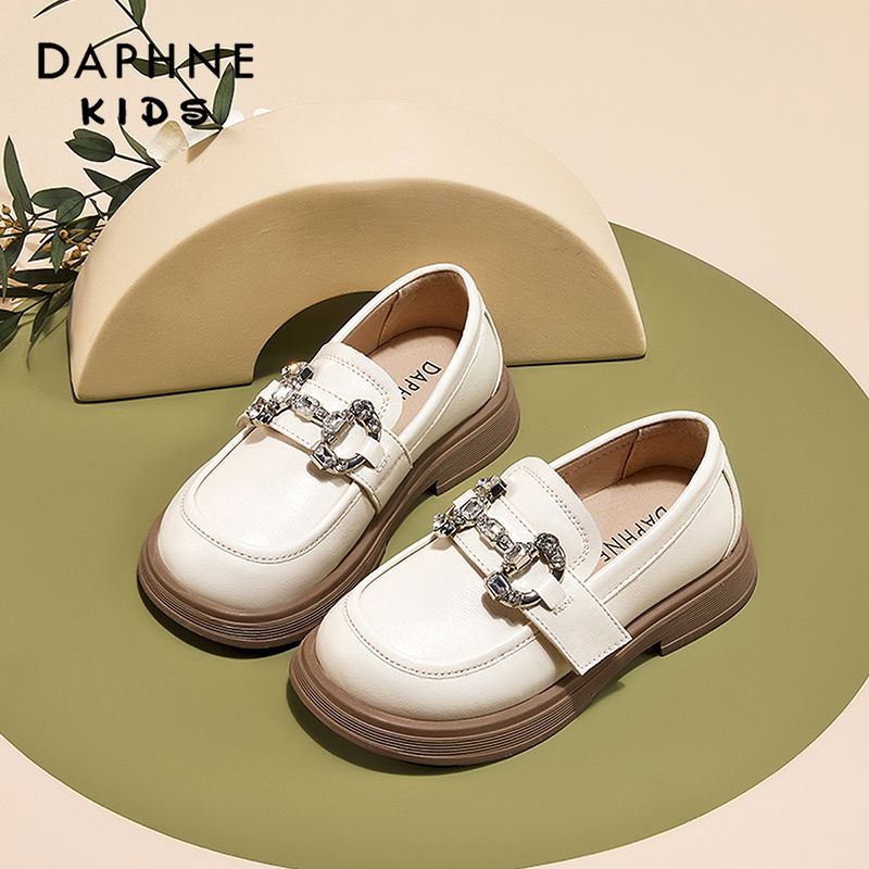 daphne 达芙妮 童鞋女童小皮鞋真皮防滑软底宝宝单鞋洋气儿童春秋款