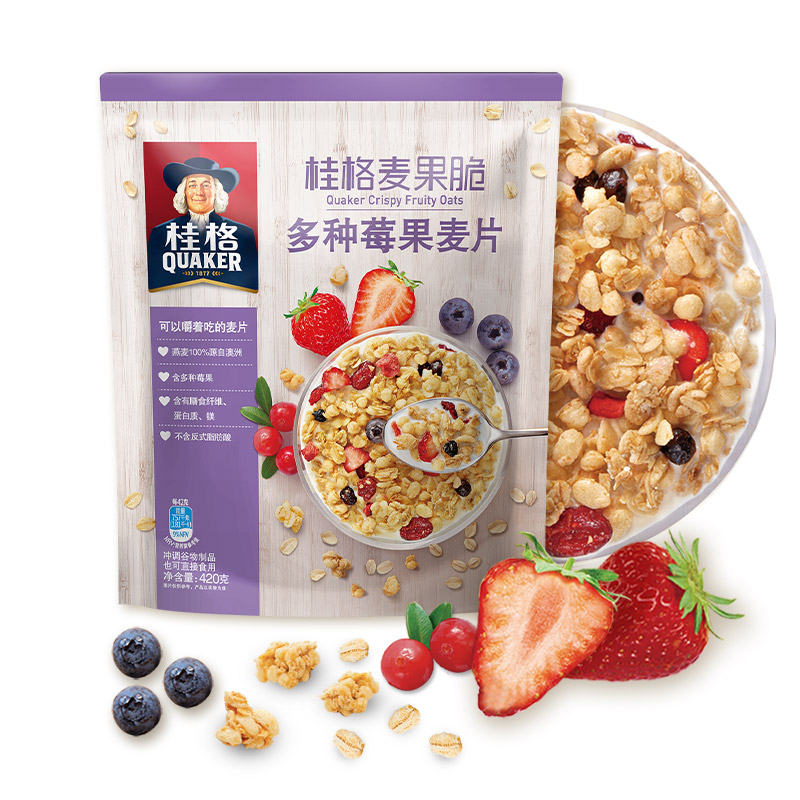 88VIP：QUAKER 桂格 即食水果麦片420g*1袋 6.95元（需用券）