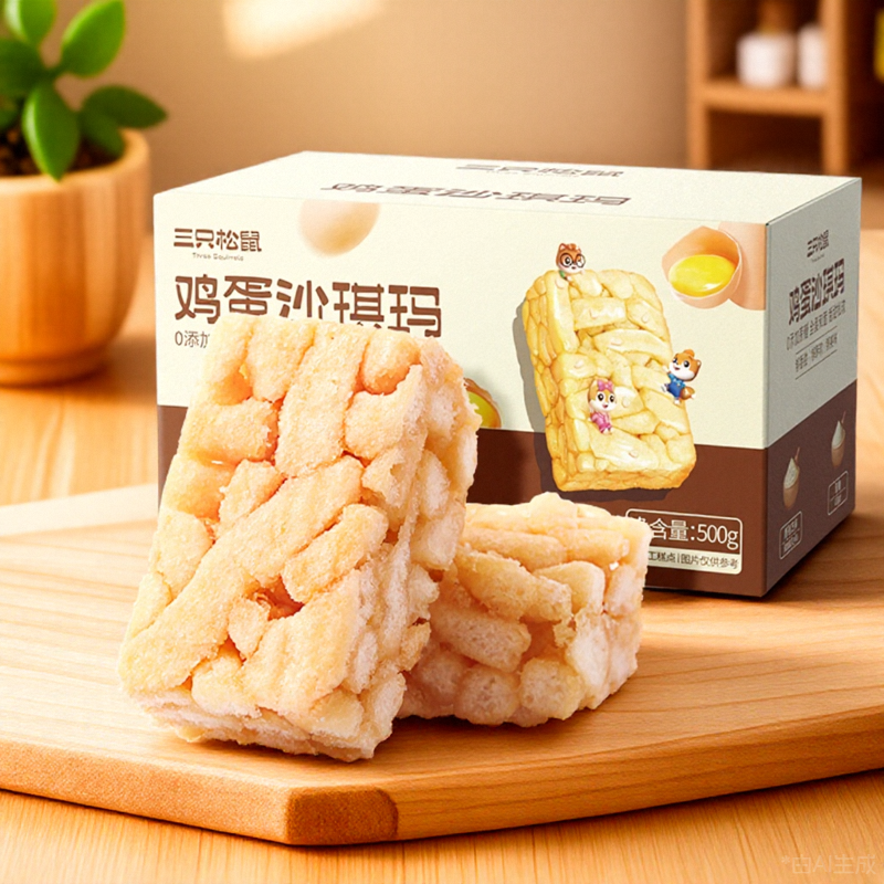 三只松鼠 坚果奶盖沙琪玛 500g 9.9元