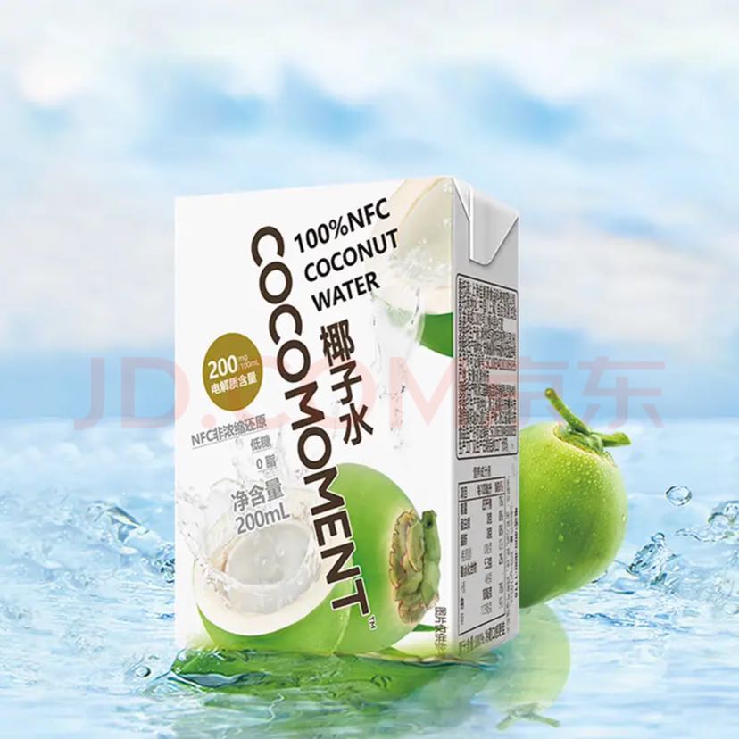 佳农 cocomoment100%NFC椰子水 200ml*12盒 26.58元（需买3件，需用券）