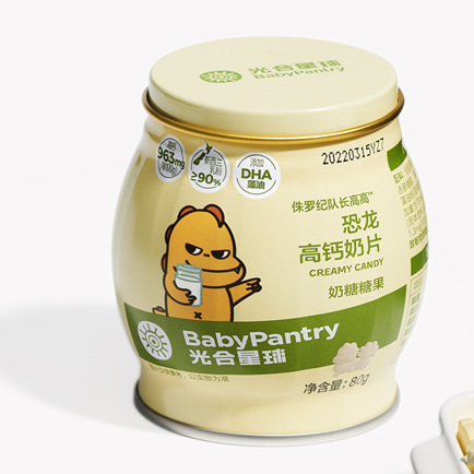 BabyPantry 光合星球 恐龙高钙奶片 80g 13.27元（需买3件，需用券）