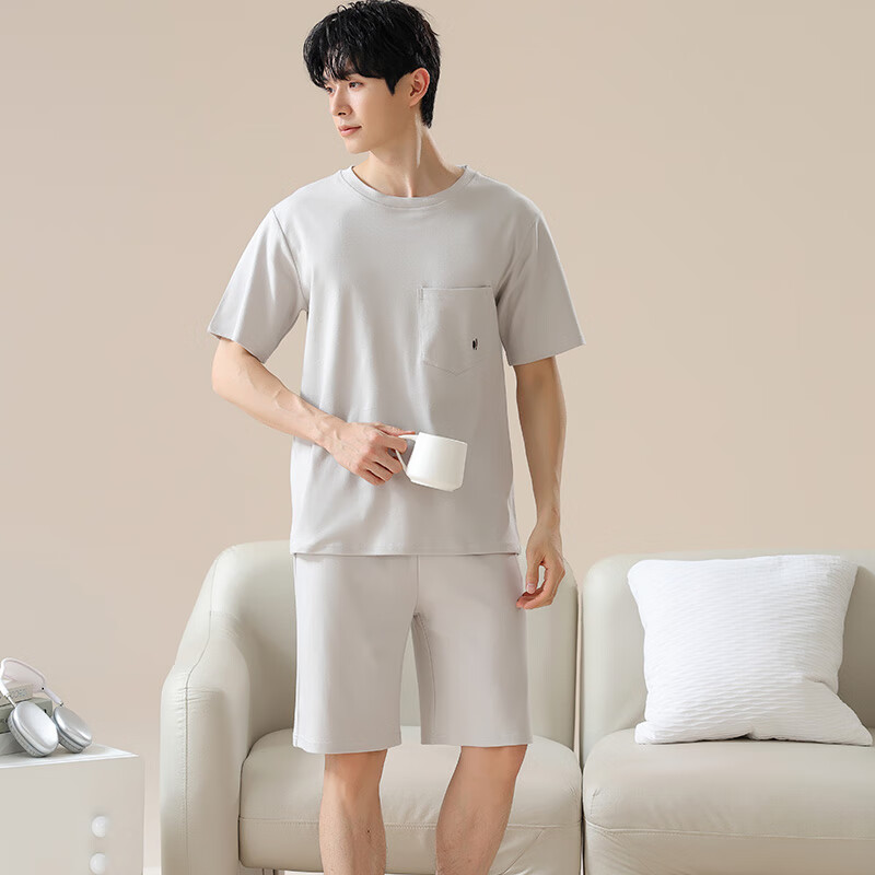 猫人 莫代尔冰丝面料 男士短款睡衣家居服套装 49元(需用券)