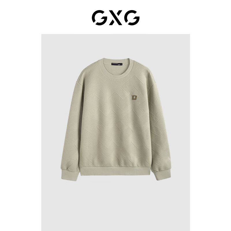 GXG 男装 休闲肌理面料圆领卫衣男 浅卡其 180/XL 74.9元（需用券）