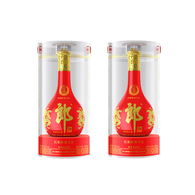 LANGJIU 郎酒 53度红花郎15陈酿十五500ml*2瓶高度商务婚庆送礼酱香型白酒 769元