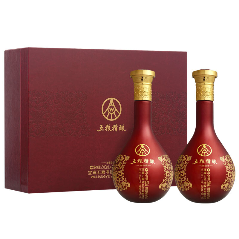 WULIANGYE 五粮液 五粮精酿 中国红 52%vol 浓香型白酒 500ml*2瓶 378元（需用券）