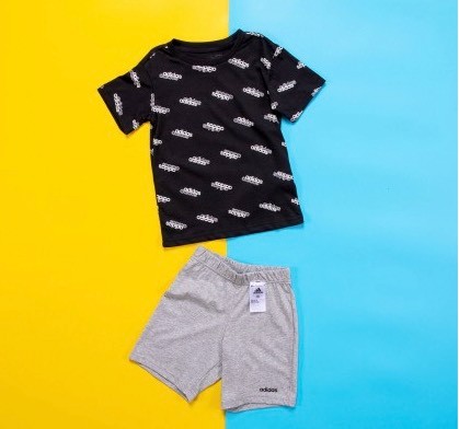 adidas 阿迪达斯 运动套装婴童装 短袖T恤休闲短裤 （断码清仓） 31.85元