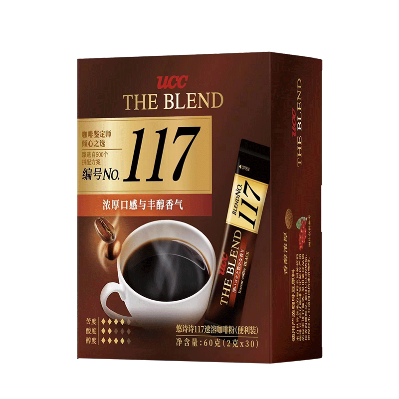 UCC 117 速溶咖啡粉 60g 30条装 35.9元