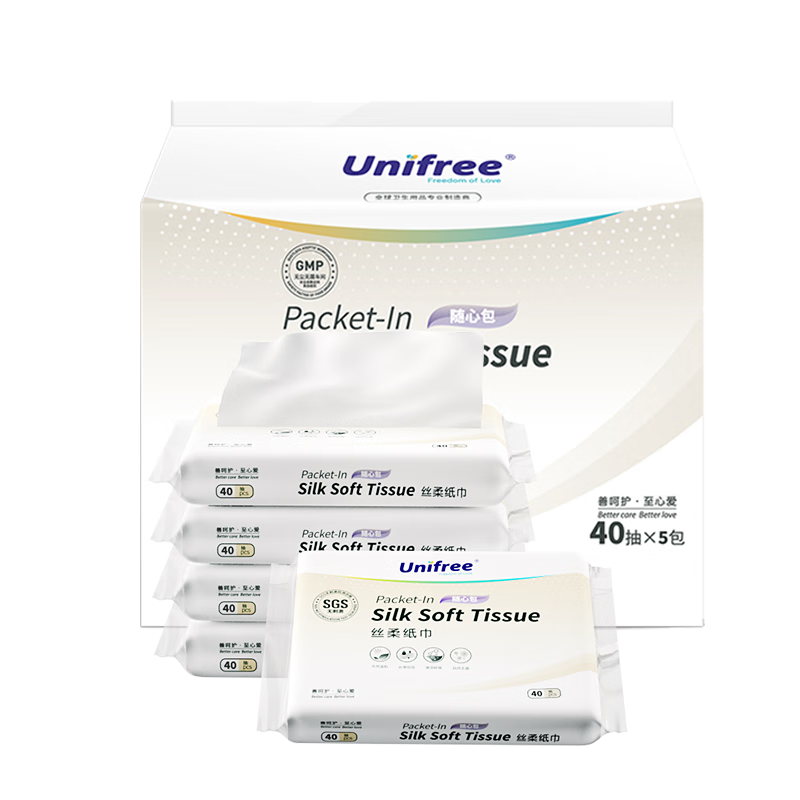 unifree 敏感肌专用乳霜纸巾 40抽5包*6件 33.91元（合5.65元/件）