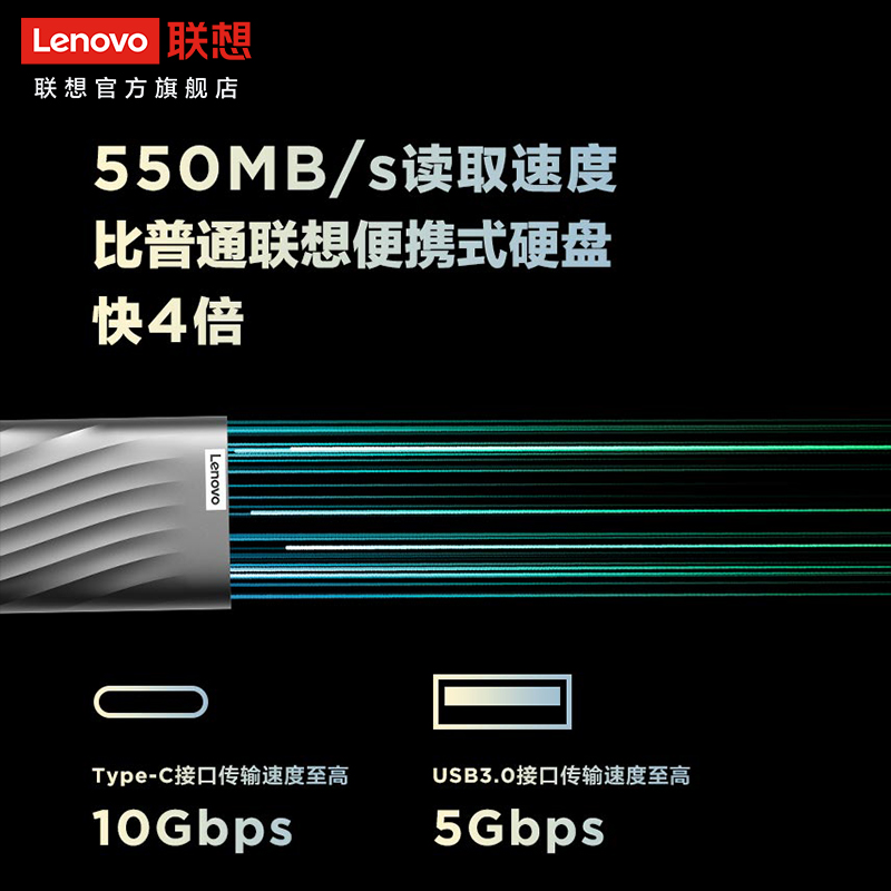 Lenovo 联想 Type-c USB 3.1 550MB/s高速SSD双接口 1Tb 337.26元（需用券）