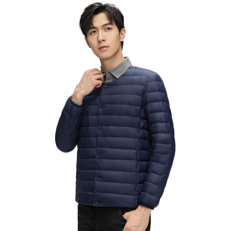 YAYA 鸭鸭羽绒服 鸭鸭（YAYA）轻薄羽绒服男士2025冬季时尚修身百搭保暖压胶