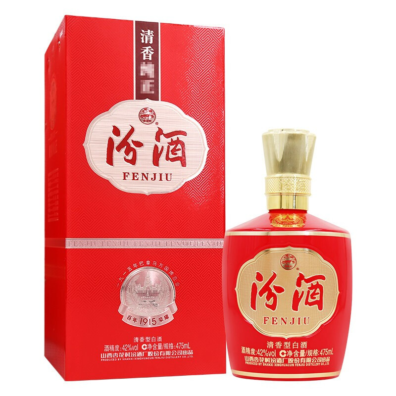 汾酒 1915巴拿马 42%vol 清香型白酒 475ml 单瓶装 136.4元