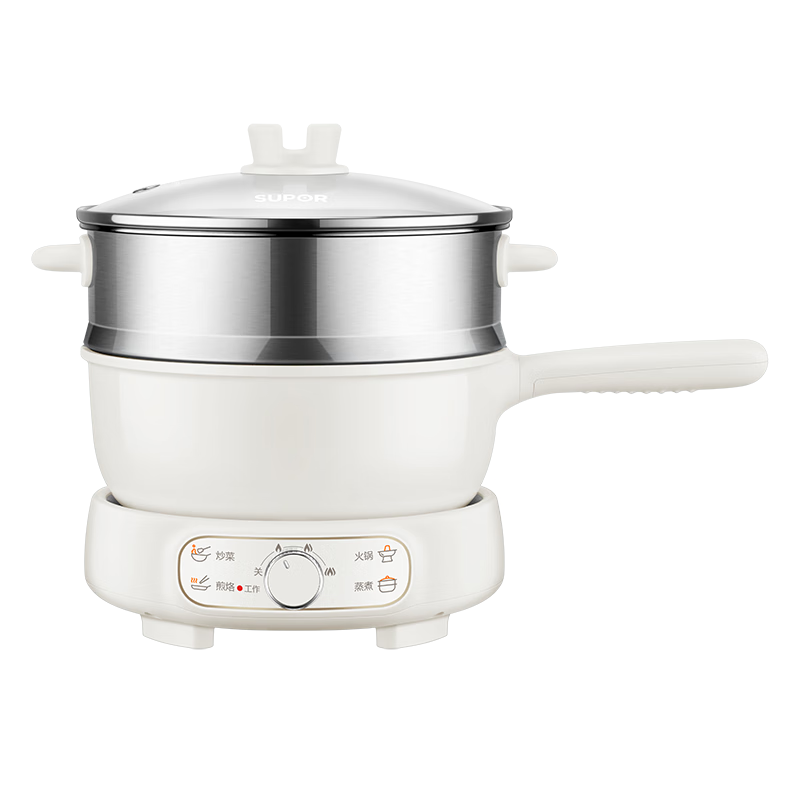 限地区、国补、PLUS：苏泊尔 CJ21R860 电煮锅 电火锅 2.5L分体式多功能锅 配蒸