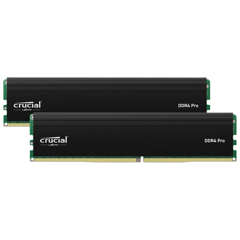 PLUS：Crucial 英睿达 Pro系列 DDR4 3200MHz 台式机内存 马甲条 黑色 32GB 16GBx2 CP2K16G