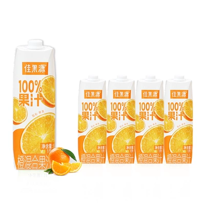 88VIP：佳果源 佳农100﹪橙混合果汁1L*4瓶 36.93元（返10元天猫超市卡）