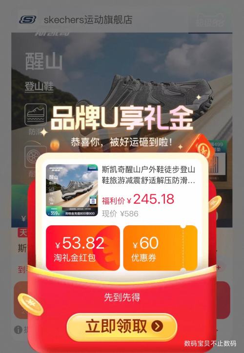 88VIP：SKECHERS 斯凯奇 醒山 户外徒步鞋优惠证明