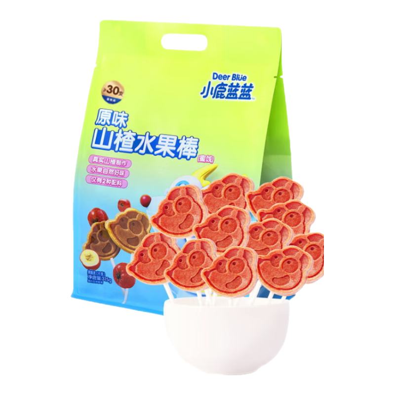 小鹿蓝蓝 山楂棒棒糖 315g 14.75元 包邮(需领券)