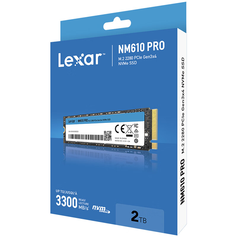 Lexar 雷克沙 NM610 PRO NVMe M.2 固态硬盘 2TB（PCI-E3.0） 689元（需用券）