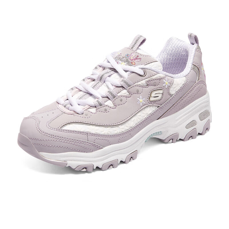 SKECHERS 斯凯奇 女款刺绣拼色休闲运动鞋 149466-LAV 229元