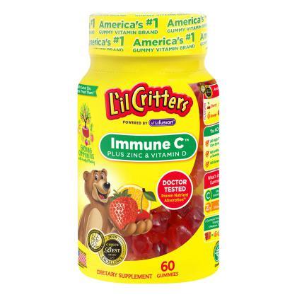 88VIP：L'il Critters 儿童维生素C+锌小熊软糖 60粒 39.69元（需买2件，共126.05