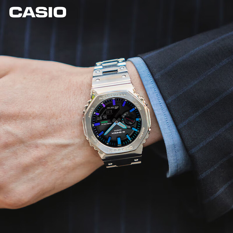 CASIO 卡西欧 G-SHOCK金属进化系列 44.4毫米太阳能腕表 GM-B2100PC-1A 3680元（需用