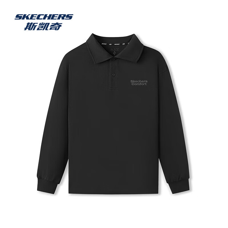 斯凯奇 男款 针织长袖polo衫 L325M083 108元