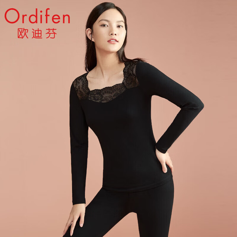 欧迪芬 爆款 本命年中国红 保暖内衣 (多色女士任选两件)黑色 24.9元（需买2