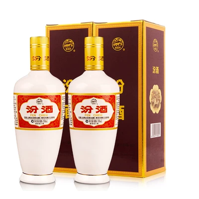 汾酒 瓷汾 53度 清香型白酒 500ml×2瓶 礼盒装 105.72元