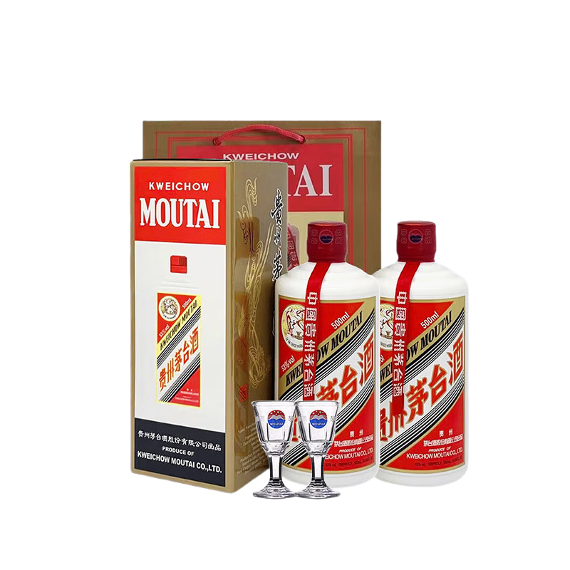 茅台 MOUTAI 飞天53°酱香型白酒500ml*2瓶2024年 3699元（需用券）