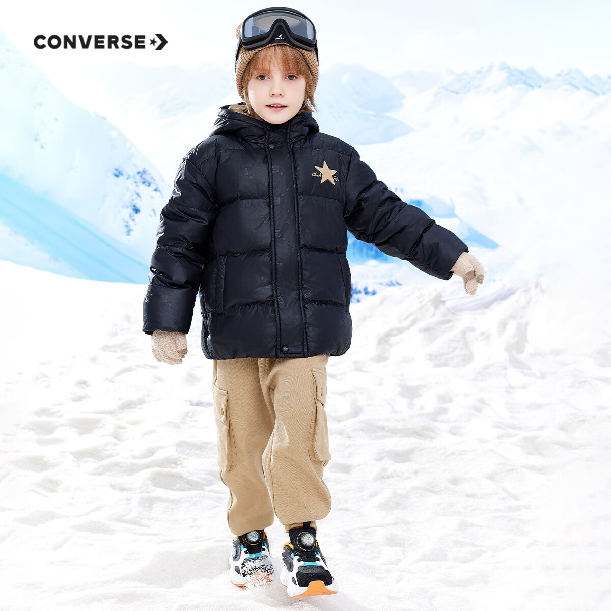 CONVERSE 匡威 冬季短款连帽保暖羽绒 黑色 279元