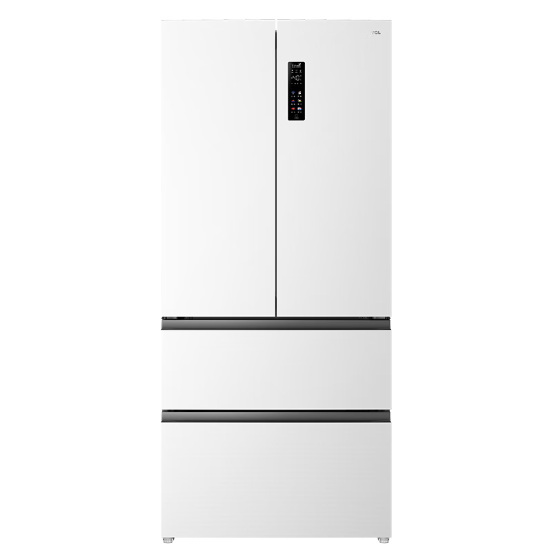8日20点、PLUS会员：TCL 466升 T9 法式多开门白色风冷家用电冰箱一级能效 双循