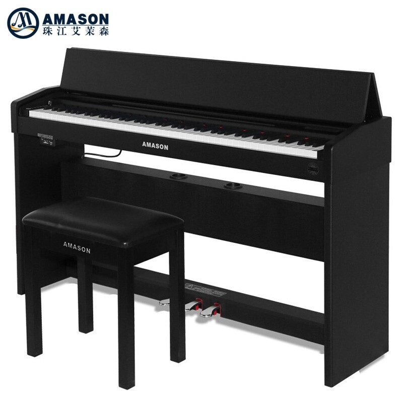 AMASON 艾茉森 珠江钢琴 艾茉森电钢琴F10 智能数码电子立式钢琴 88键重锤 儿
