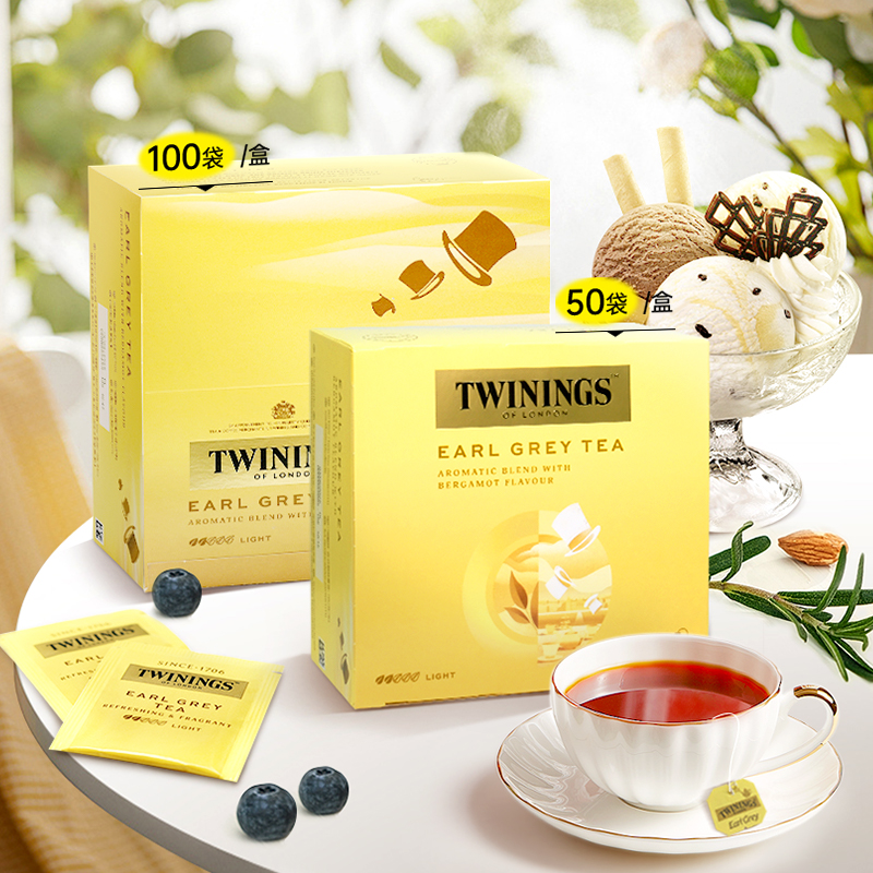TWININGS 川宁 英式豪门伯爵grey红茶150袋茶包进口英国烘焙红茶粉 132元