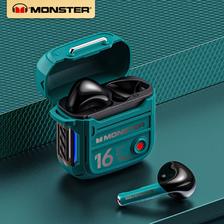 MONSTER 魔声 XKT16蓝牙耳机无线新款高音质运动游戏电竞专用学生党男降噪 77.9