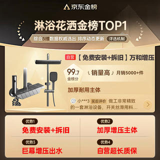 万和 一级水效淋浴增压花洒套装 琴键四挡 巨幕顶喷 送京东安装拆旧 283.75元 - 86线报 万和 一级水效淋浴增压花洒套装 琴键四挡 巨幕顶喷 送京东安装拆旧 283.75元 - 86线报