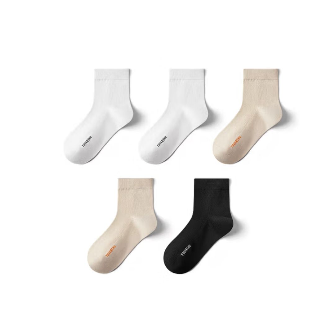 YOUKESHU 海藻消臭 女士中筒袜 5双 14.95元