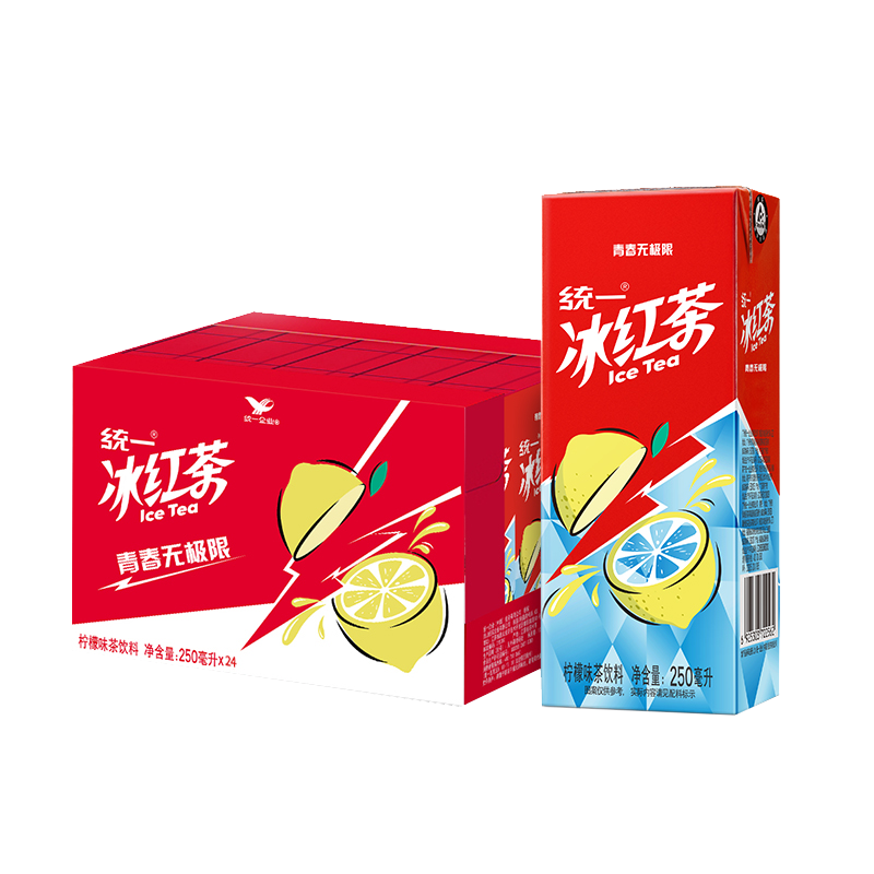 统一 冰红茶 柠檬味红茶饮料 250ml*24/箱 整箱装 *2件 41.1元，折20.55元/件（需