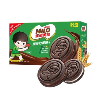 天降礼金：雀巢 美禄运动力量饼干 巧克力味 216g*1箱 10.8元+3.19元淘金币