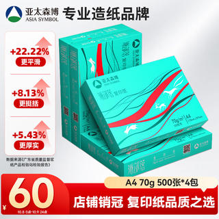 亚太森博 派部落 A4 70g 500张×4包 复印纸 整箱2000张 60元 - 86线报 亚太森博 派部落 A4 70g 500张×4包 复印纸 整箱2000张 60元 - 86线报