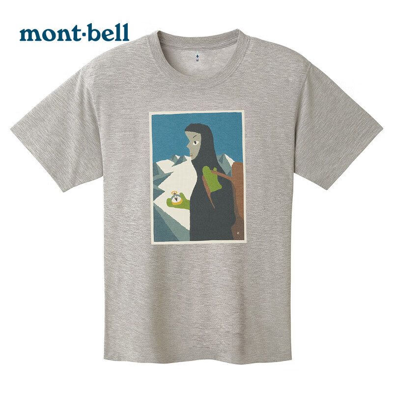 mont·bell montbell日本蒙贝欧24春夏户外通用速干防风运动休闲短袖t恤1114706 LGY 