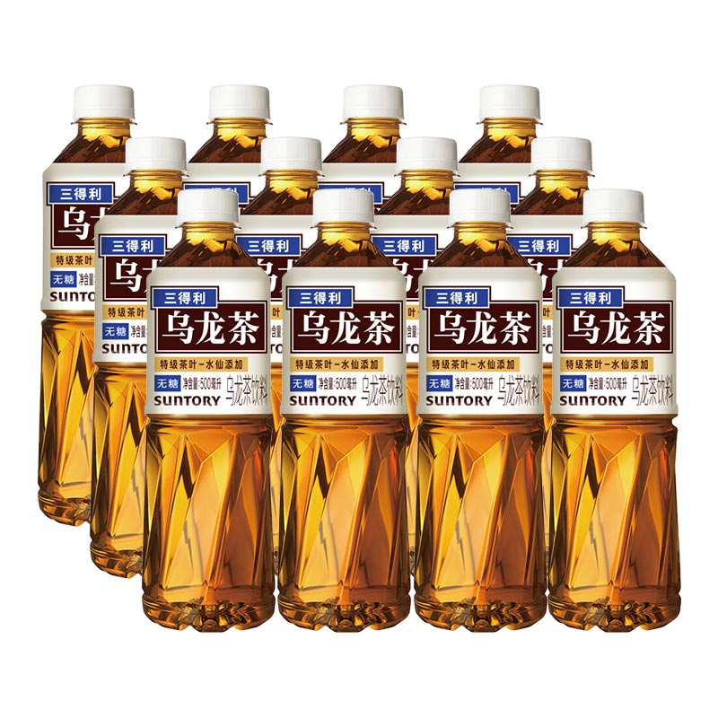 SUNTORY 三得利 乌龙茶500ml*12瓶散装 0脂肪特级茶叶无糖饮料-D 34元