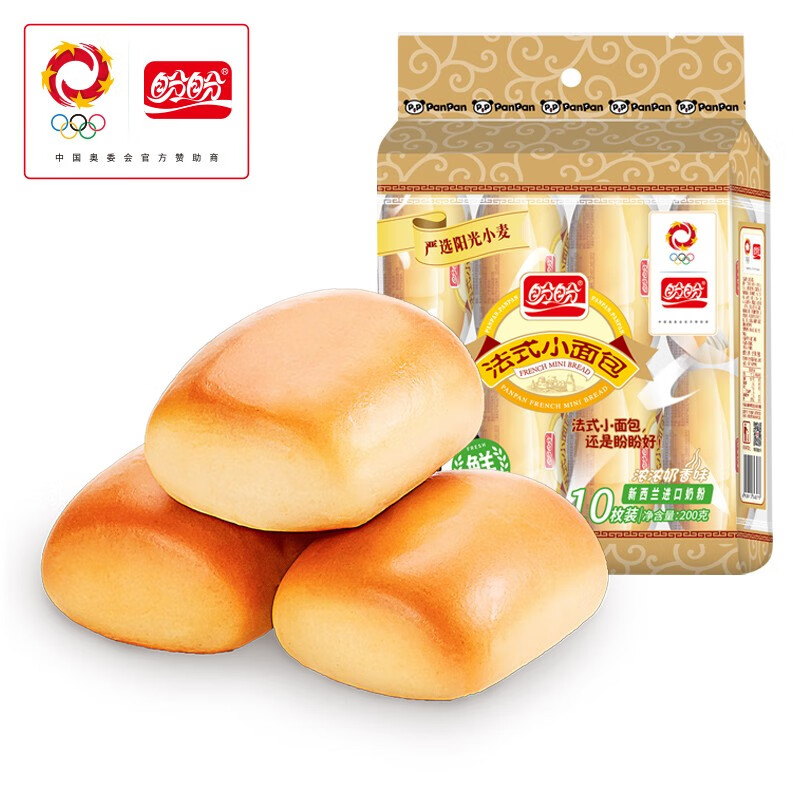 盼盼 糕点组合蛋黄派瑞士卷老面包 法式小面包(奶香)200g*4件 19.2元（合4.8元/件）
