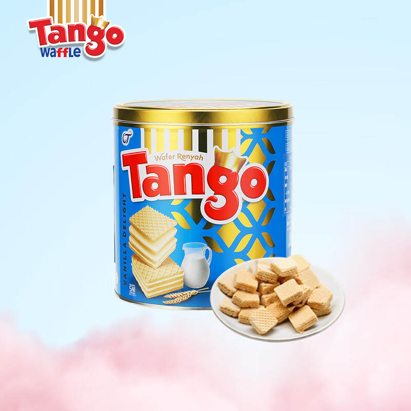 TANGO 天章 探戈巧克力威化饼干铁罐装290g送礼小零食原装进口夹心威化 香草